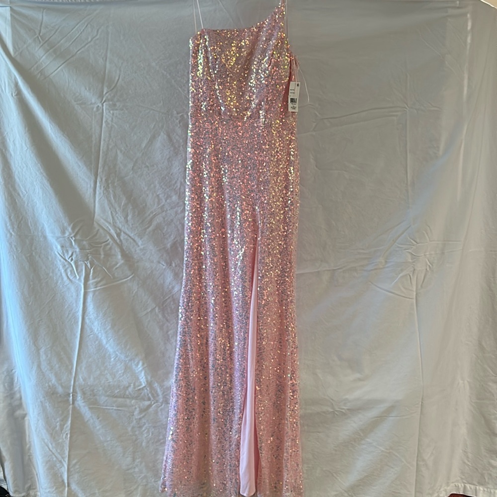 Full length sequin dress in pink